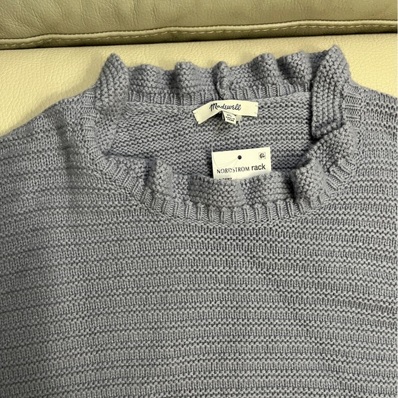 NWT - Madewell Women’s Merino Wool Blended Ruffled Collar Sweater - Size XL - Picture 5 of 9